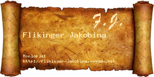 Flikinger Jakobina névjegykártya